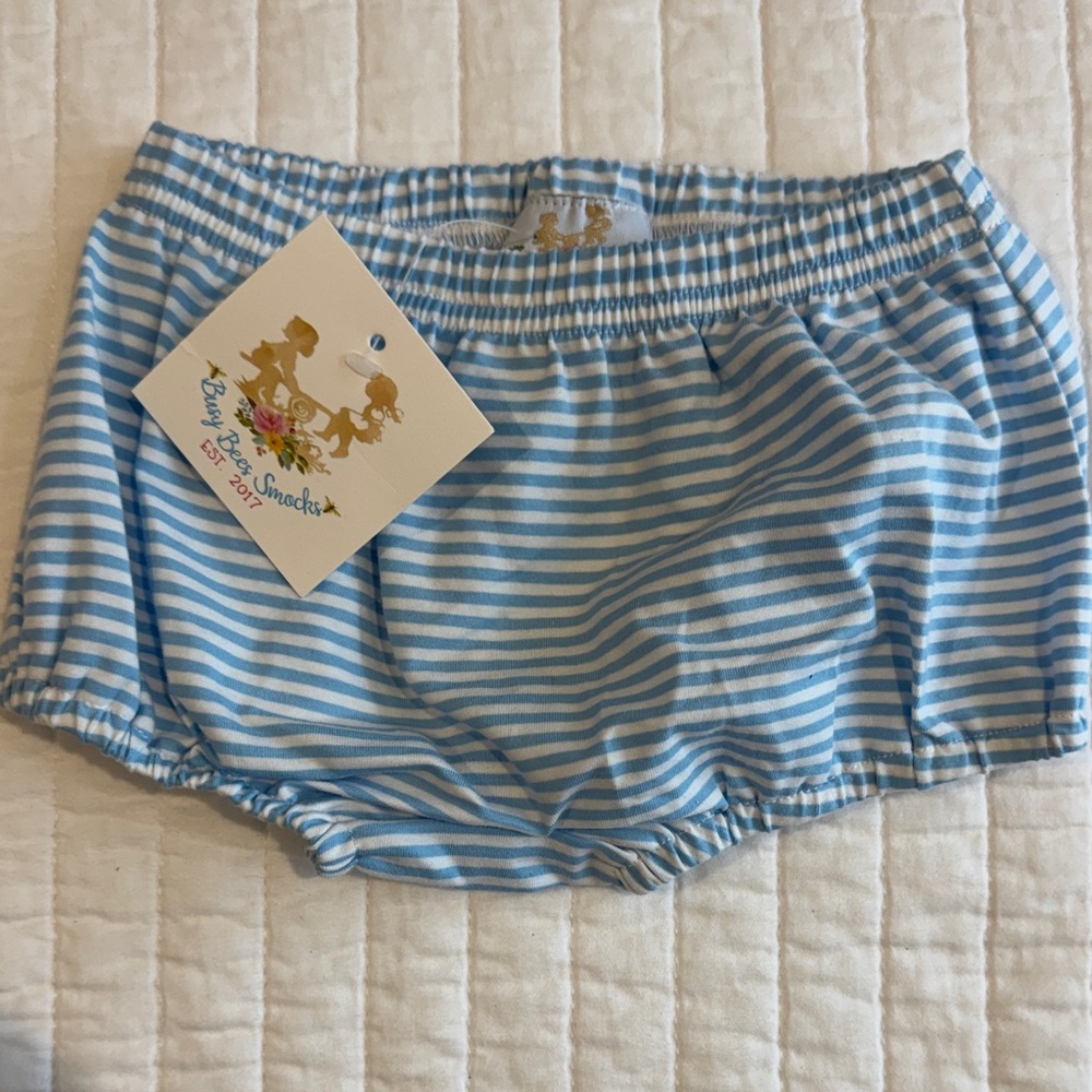 9 month size Baby Blue Striped Diaper Cover